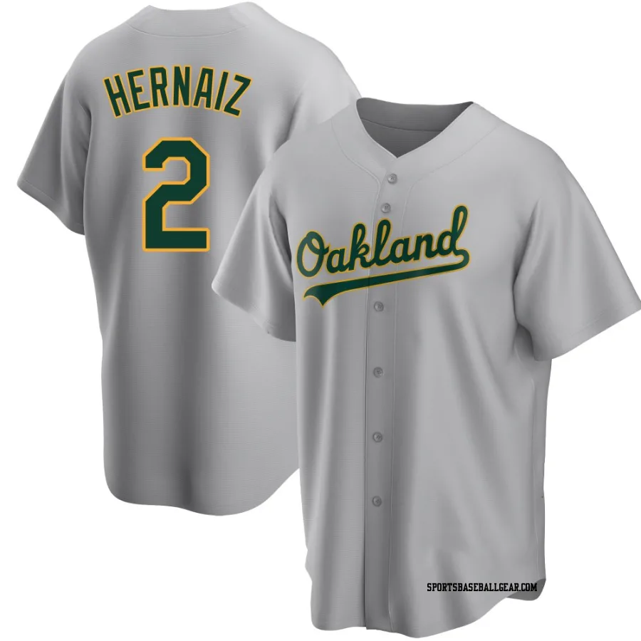 Darell Hernaiz Men's Oakland Athletics Gray Replica Road Jersey