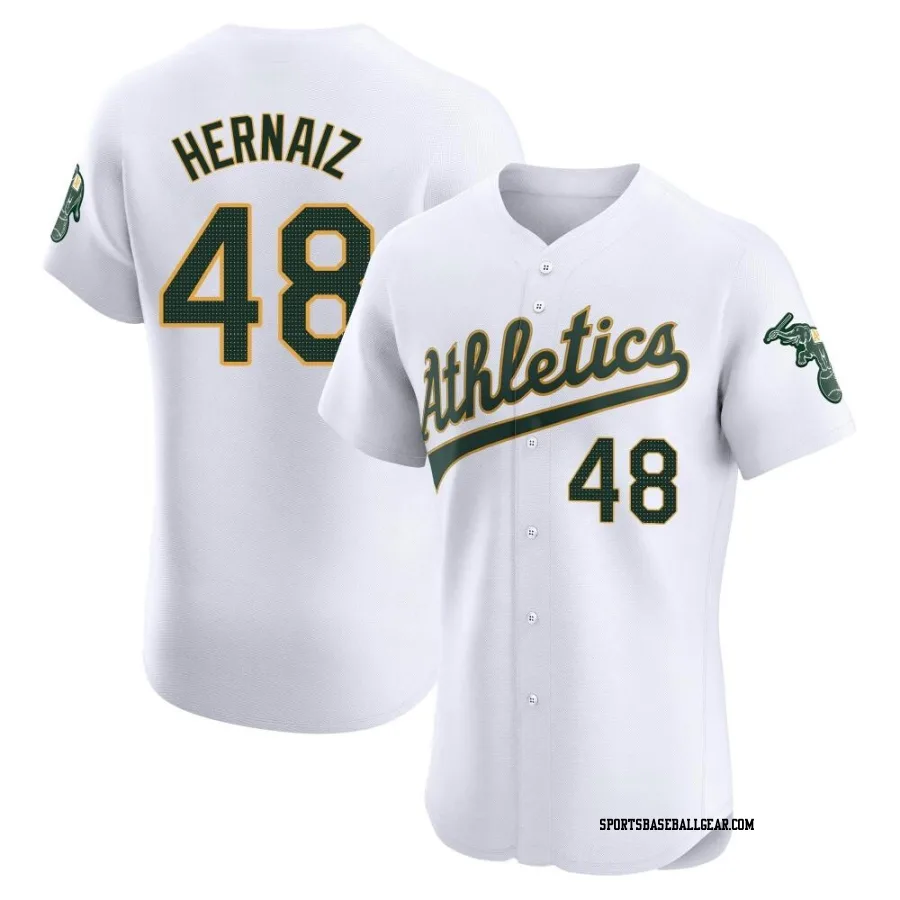 Darell Hernaiz Men's Oakland Athletics White Elite Home Jersey
