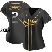 Darell Hernaiz Women's Oakland Athletics Black Golden Replica Alternate Jersey