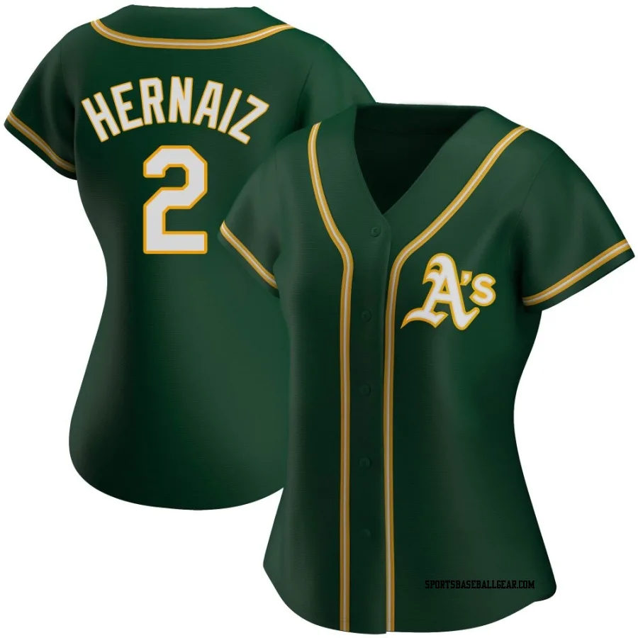 Darell Hernaiz Women's Oakland Athletics Green Authentic Alternate Jersey