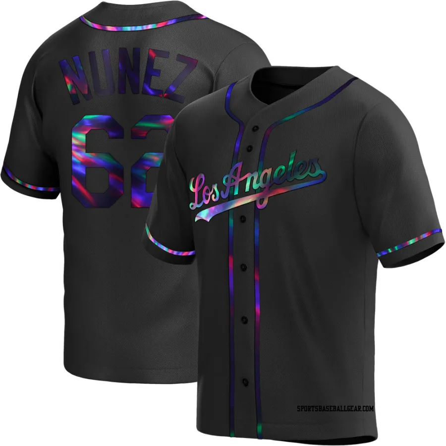 Darien Nunez Men's Los Angeles Dodgers Black Holographic Replica Alternate Jersey