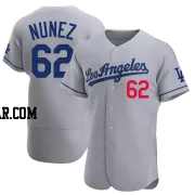Darien Nunez Men's Los Angeles Dodgers Gray Authentic Away Jersey