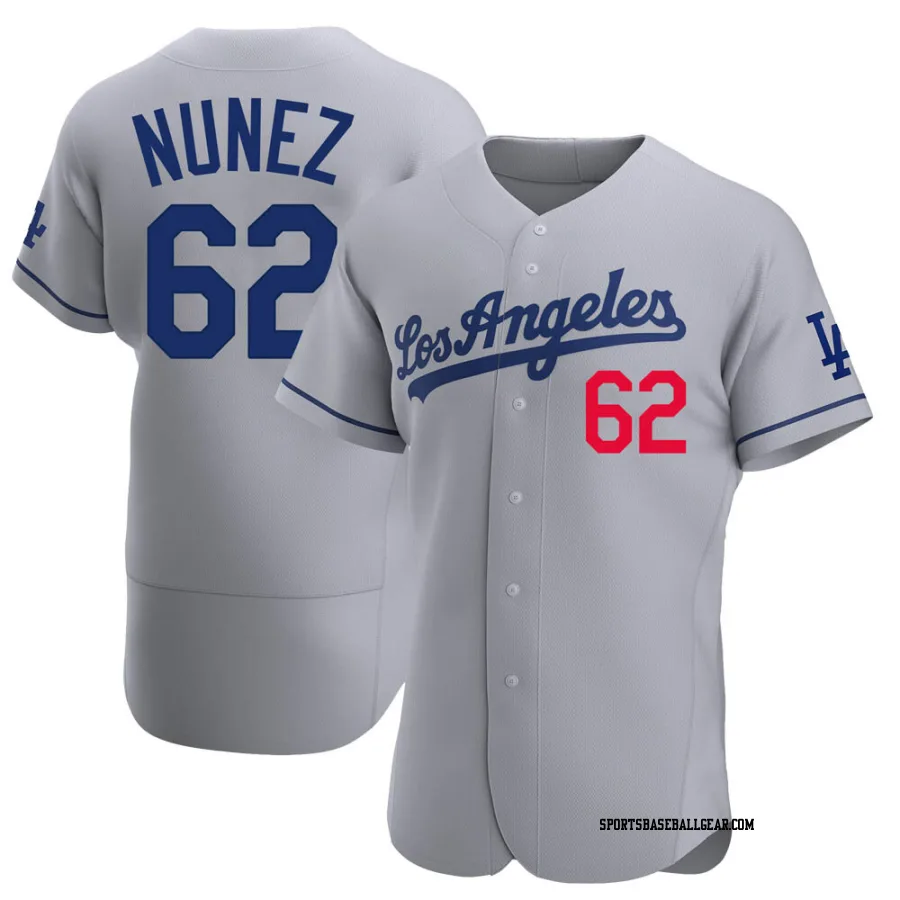 Darien Nunez Men's Los Angeles Dodgers Gray Authentic Away Jersey