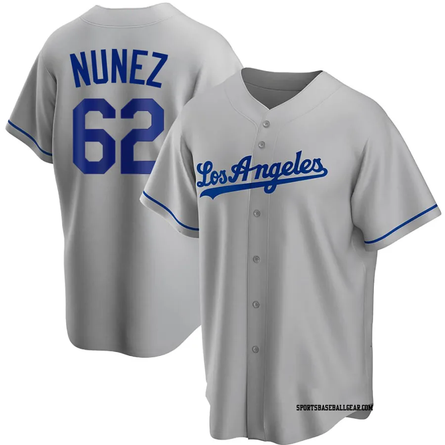 Darien Nunez Men's Los Angeles Dodgers Gray Replica Road Jersey