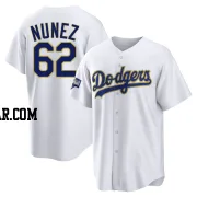 Darien Nunez Men's Los Angeles Dodgers White/Gold Replica 2021 Gold Program Player Jersey