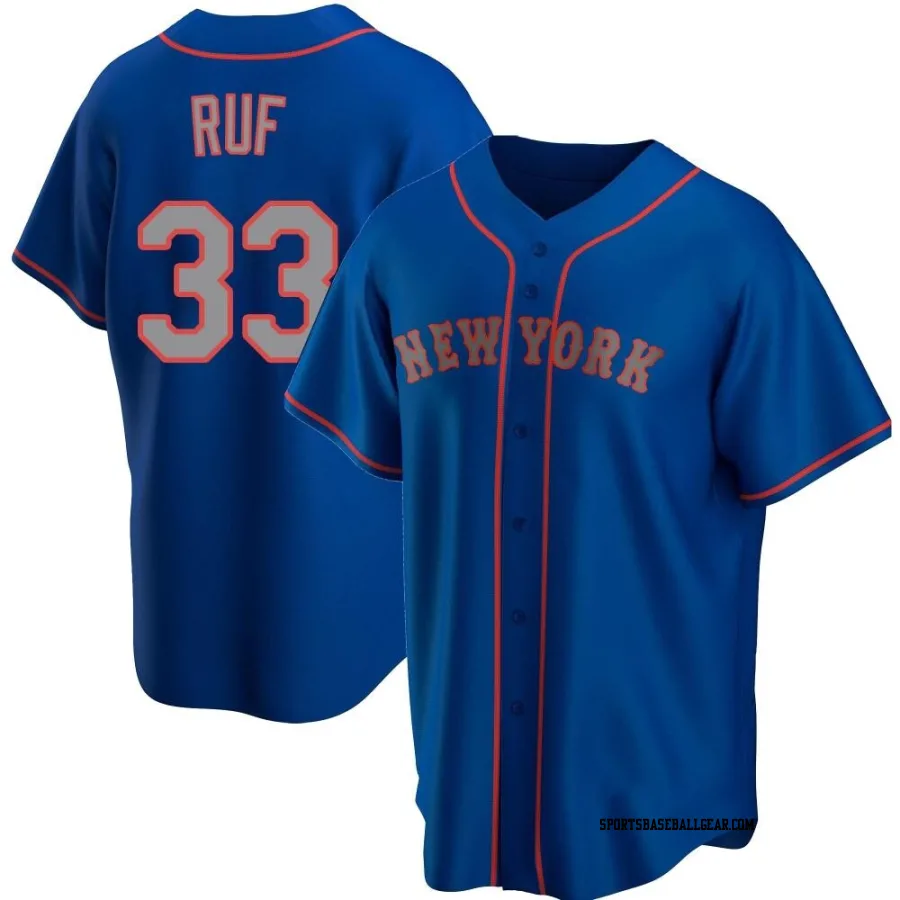 Darin Ruf Men's New York Mets Royal Replica Alternate Road Jersey