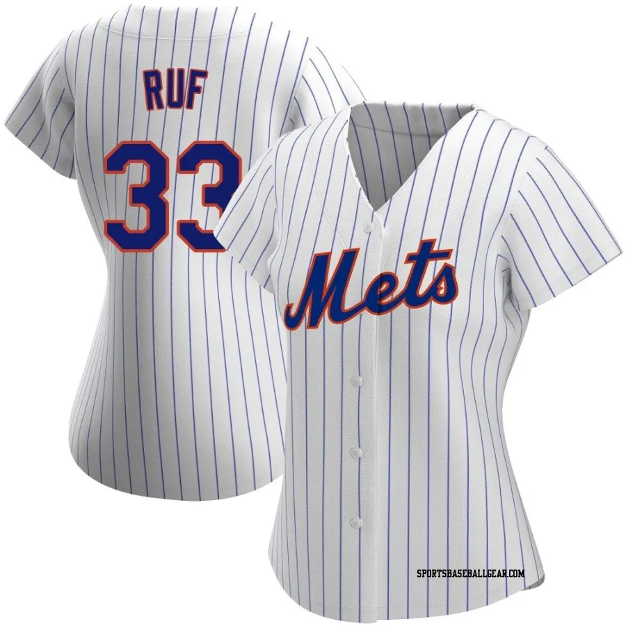 Darin Ruf Women's New York Mets White Replica Home Jersey