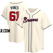 Darius Vines Men's Atlanta Braves Cream Replica Alternate Jersey