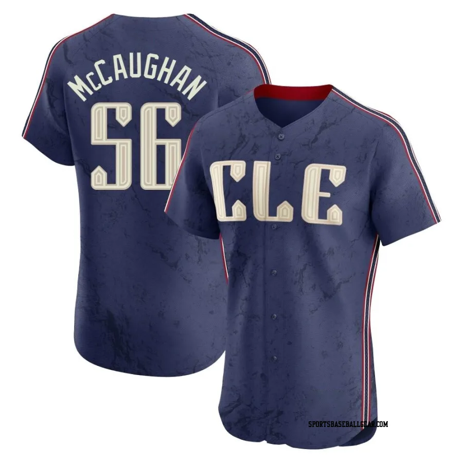 Darren McCaughan Men's Cleveland Guardians Navy Elite 2024 City Connect Jersey