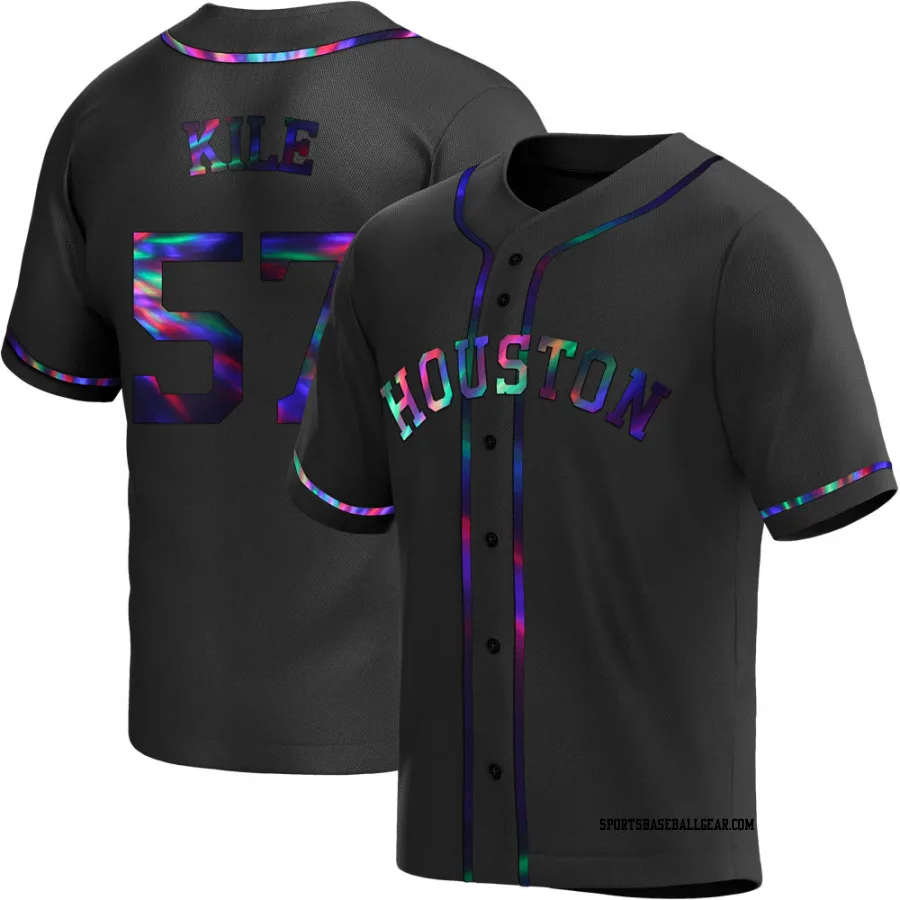 Darryl Kile Men's Houston Astros Black Holographic Replica Alternate Jersey