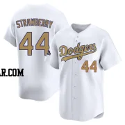 Darryl Strawberry Men's Los Angeles Dodgers Gold Limited White 2025 Collection Jersey