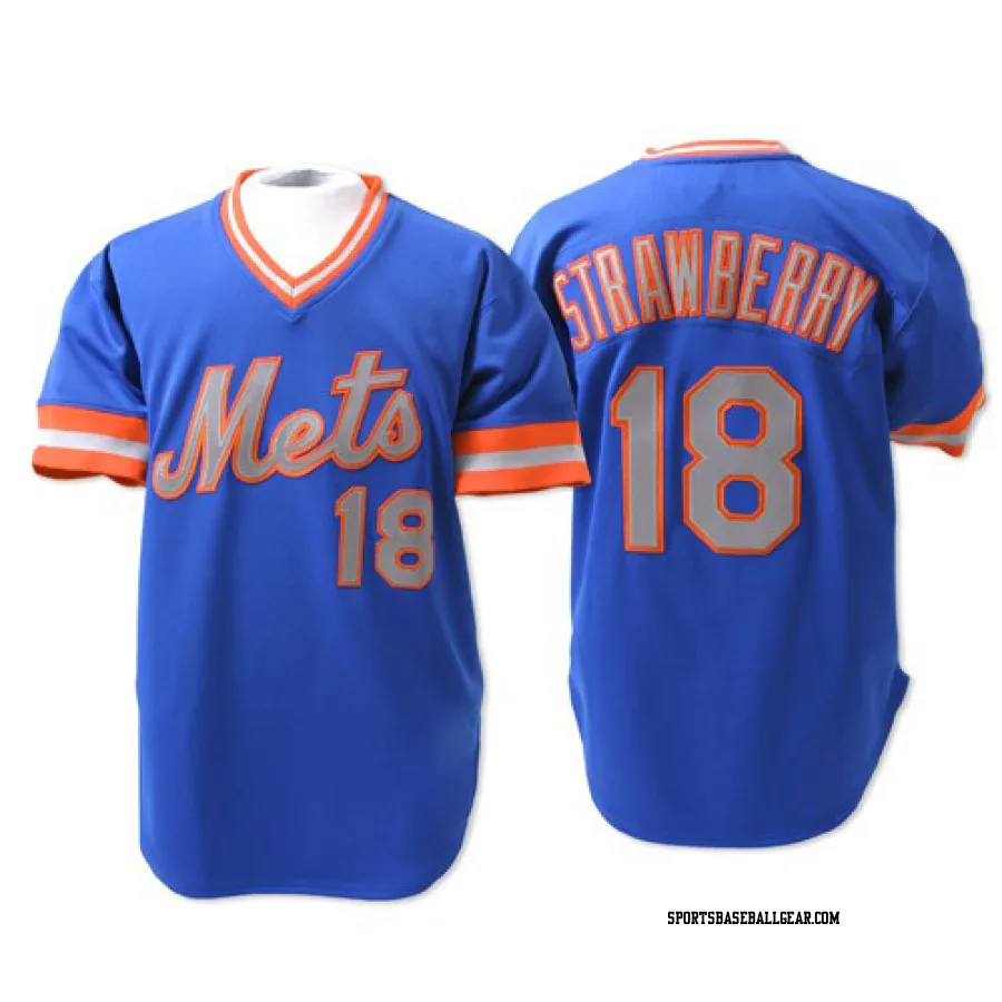 Darryl Strawberry Men's New York Mets Blue Replica Throwback Jersey