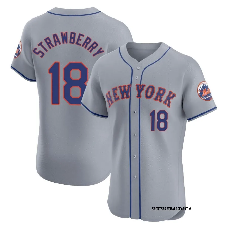 Darryl Strawberry Men's New York Mets Gray Elite Road Jersey