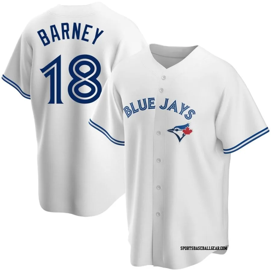 Darwin Barney Men's Toronto Blue Jays White Replica Home Jersey