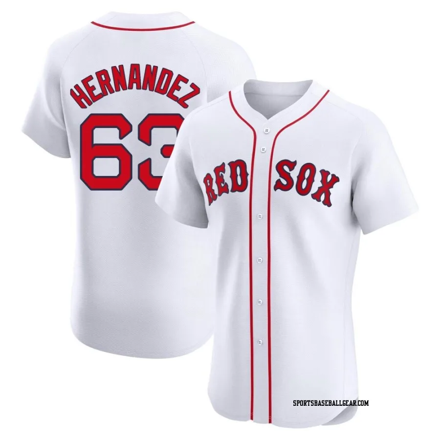 Darwinzon Hernandez Men's Boston Red Sox White Elite Home Patch Jersey