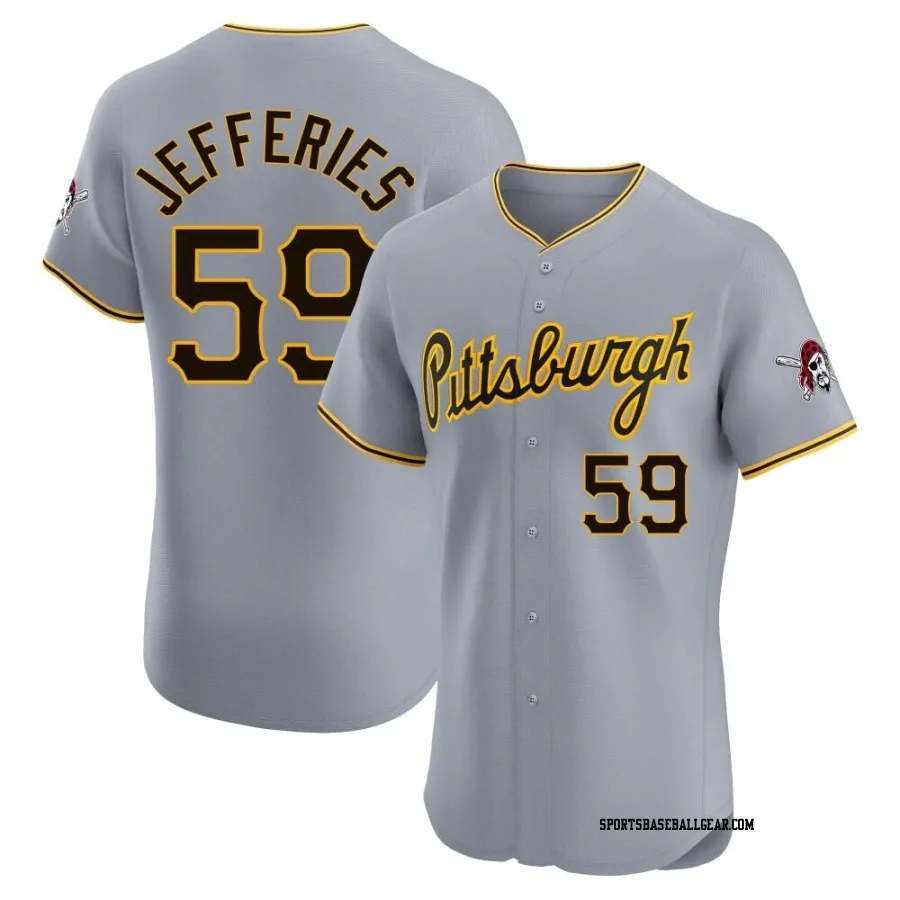 Daulton Jefferies Men's Pittsburgh Pirates Gray Elite Road Jersey