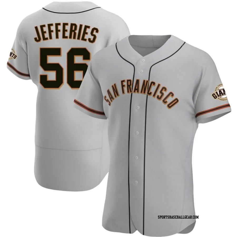 Daulton Jefferies Men's San Francisco Giants Gray Authentic Road Jersey