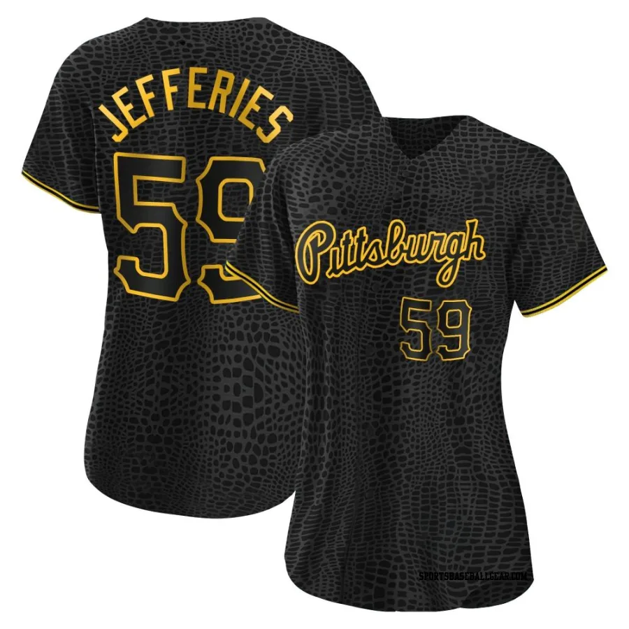 Daulton Jefferies Women's Pittsburgh Pirates Black Authentic Snake Skin City Jersey