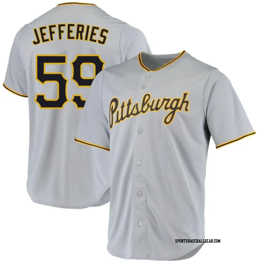Daulton Jefferies Youth Pittsburgh Pirates Gray Replica Road Jersey