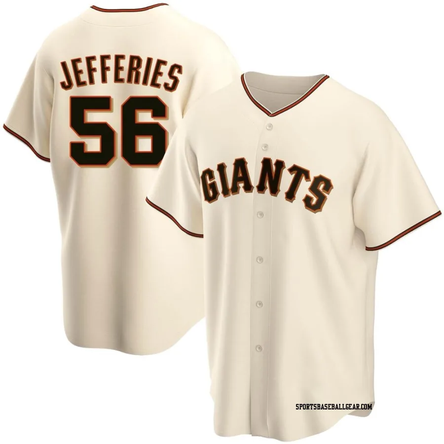 Daulton Jefferies Youth San Francisco Giants Cream Replica Home Jersey