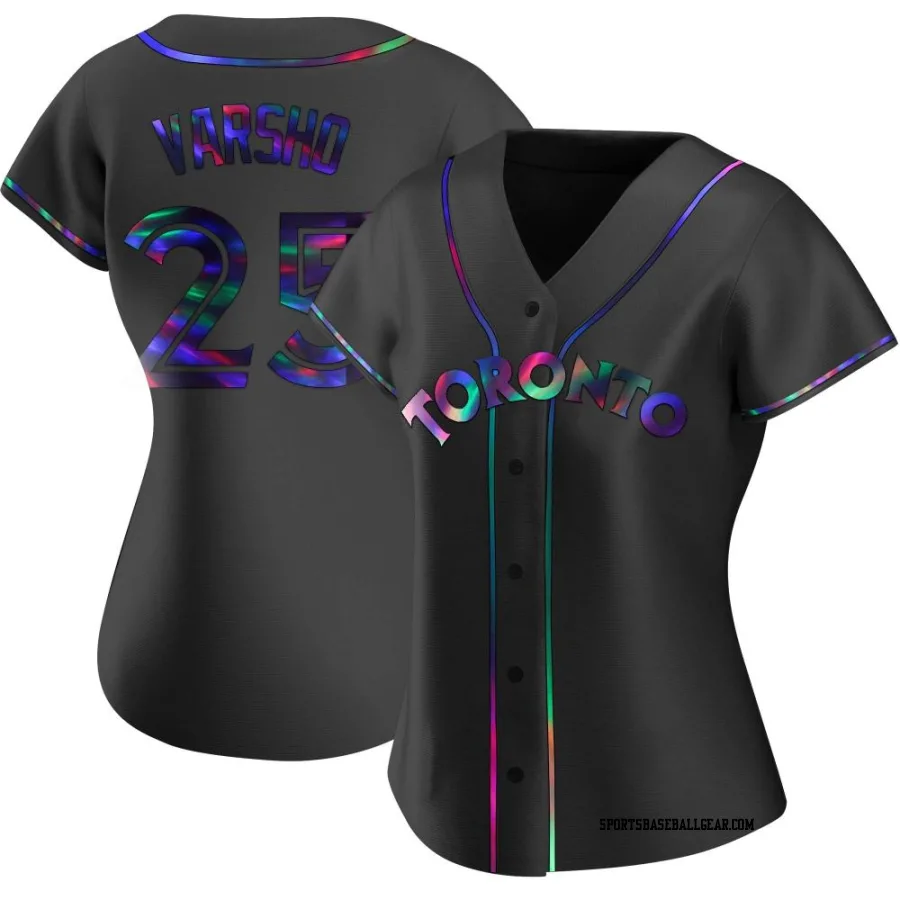 Daulton Varsho Women's Toronto Blue Jays Black Holographic Replica Alternate Jersey