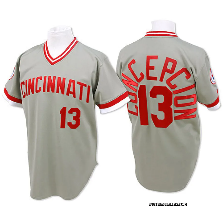 Dave Concepcion Men's Cincinnati Reds Grey Authentic Throwback Jersey