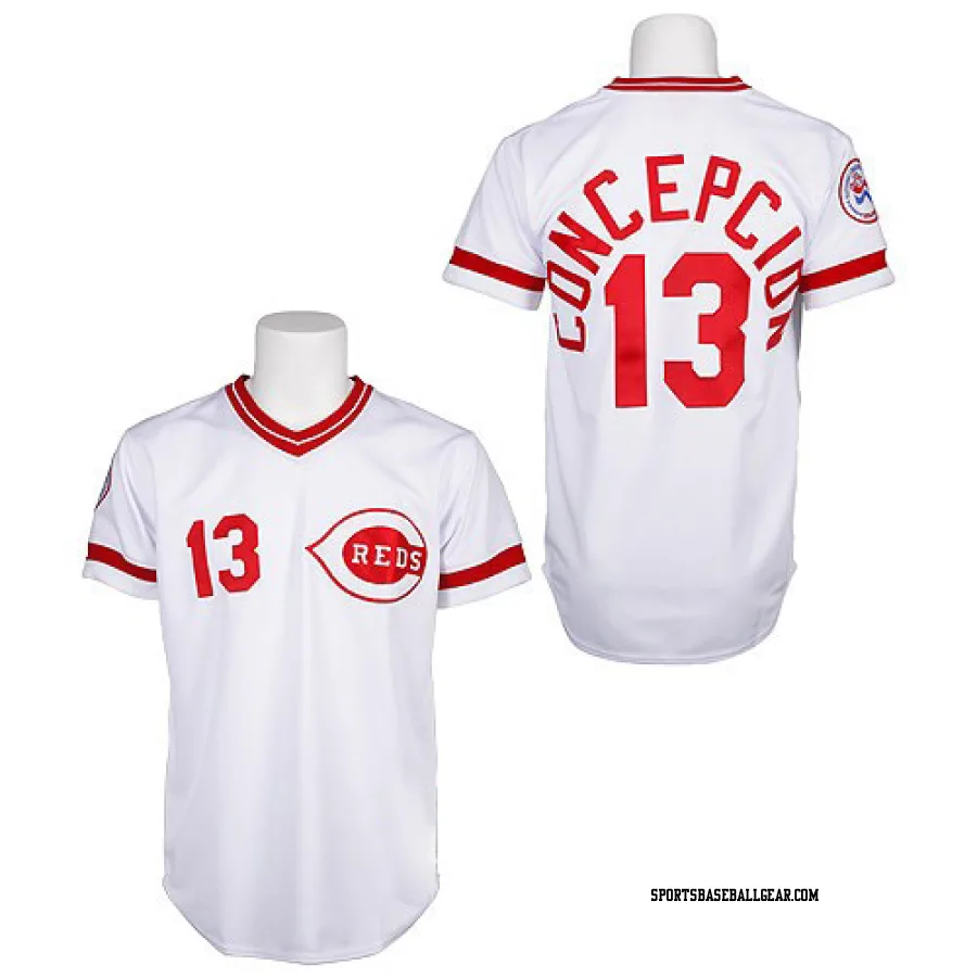 Dave Concepcion Men's Cincinnati Reds White Replica Throwback Jersey
