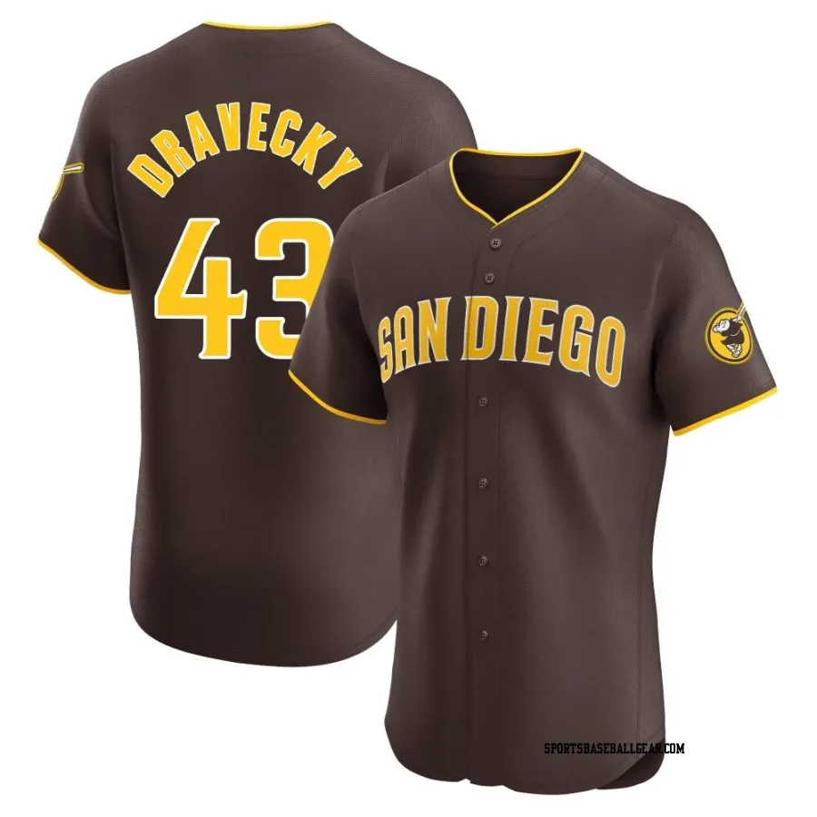 Dave Dravecky Men's San Diego Padres Brown Elite Road Vapor Premier Jersey