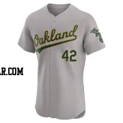 Dave Henderson Men's Oakland Athletics Gray Elite Road Jersey