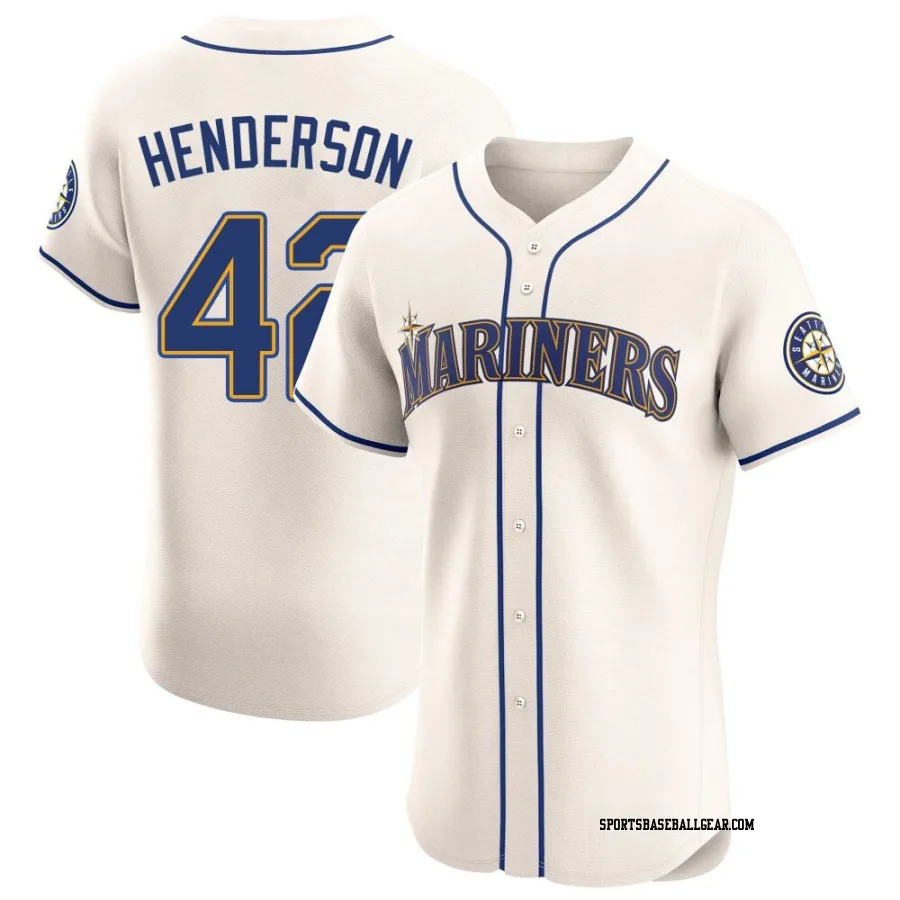Dave Henderson Men's Seattle Mariners Cream Elite Alternate Jersey
