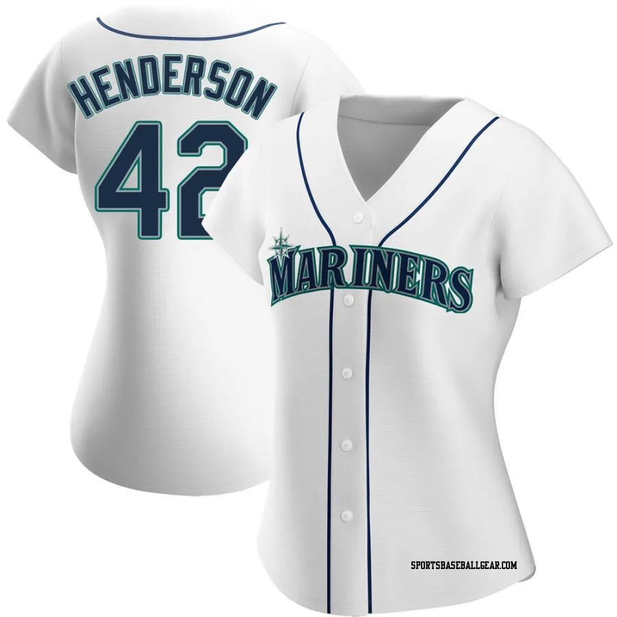 Dave Henderson Women's Seattle Mariners White Authentic Home Jersey