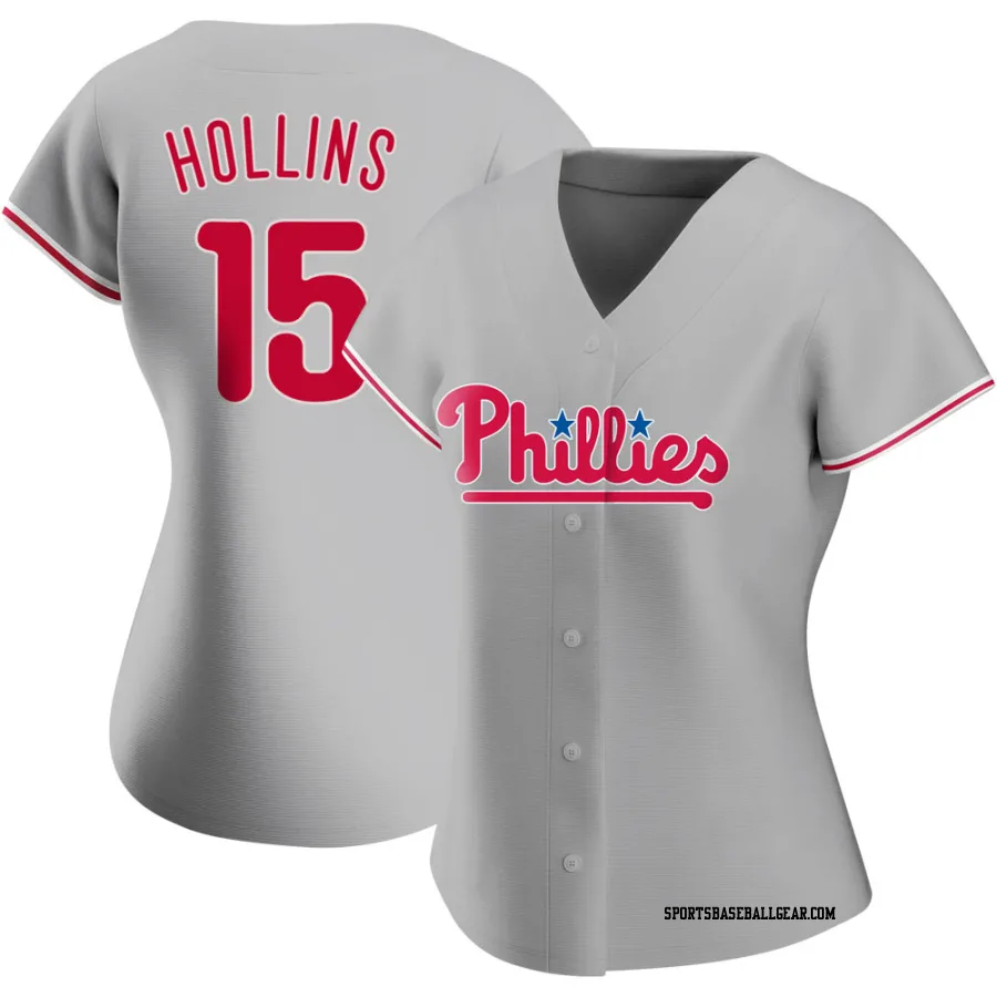 Dave Hollins Women's Philadelphia Phillies Gray Replica Road Jersey