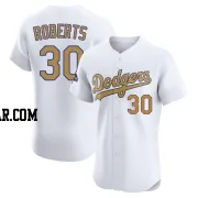 Dave Roberts Men's Los Angeles Dodgers Gold Elite White 2025 Collection Jersey