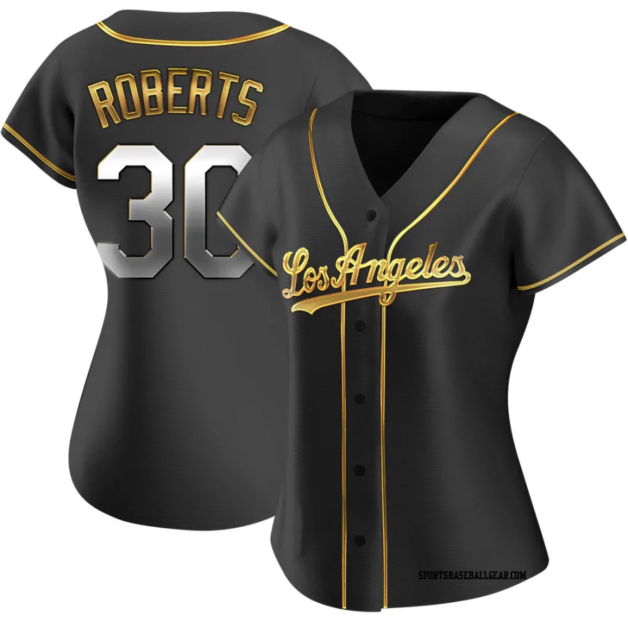 Dave Roberts Women's Los Angeles Dodgers Black Golden Replica Alternate Jersey