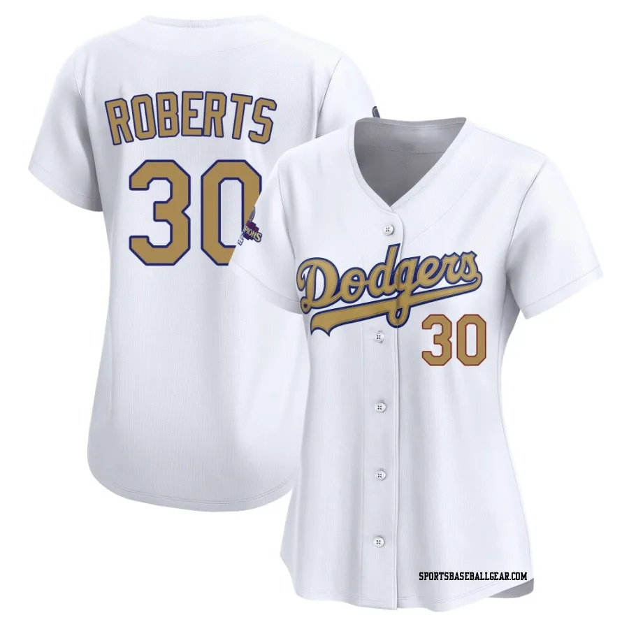 Dave Roberts Women's Los Angeles Dodgers Gold Limited White 2025 Collection Jersey