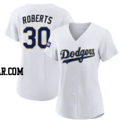 Dave Roberts Women's Los Angeles Dodgers White/Gold Authentic 2021 Gold Program Player Jersey