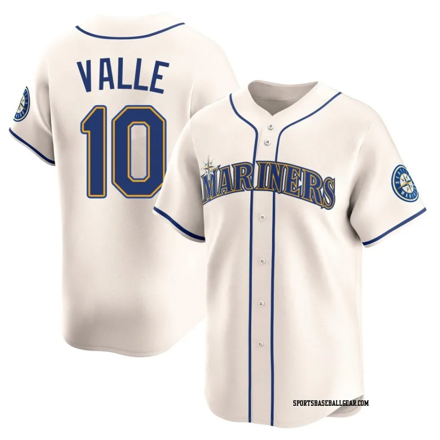 Dave Valle Men's Seattle Mariners Cream Limited Alternate Jersey
