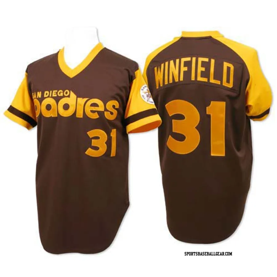 Dave Winfield Men's San Diego Padres Brown Authentic Throwback Jersey