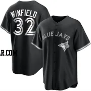 Dave Winfield Men's Toronto Blue Jays Black/White Replica Jersey