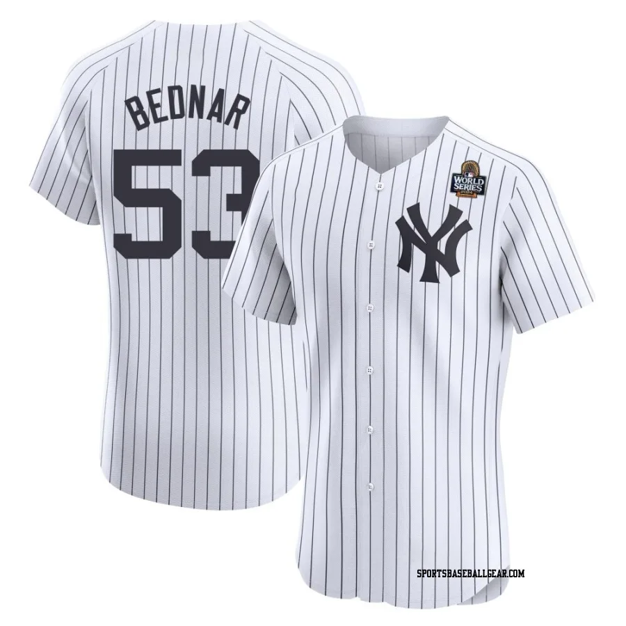 David Bednar Men's New York Yankees White Elite Home 2024 World Series Jersey