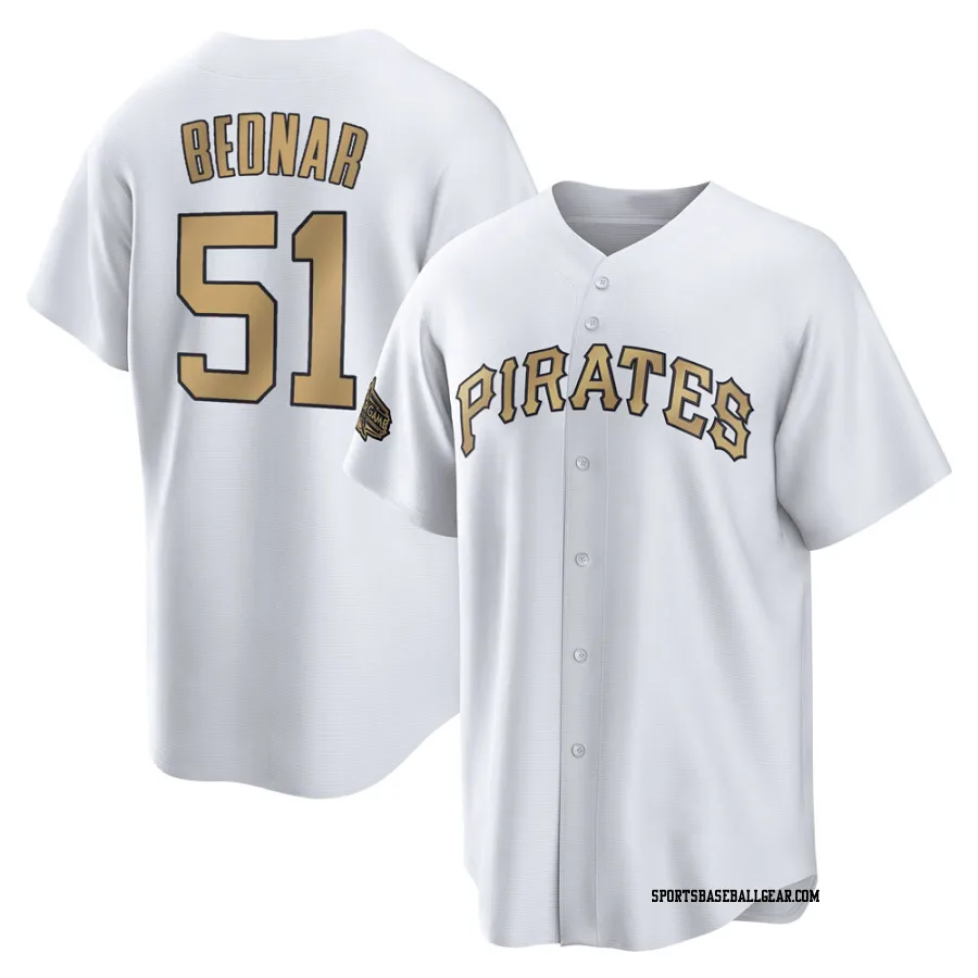 David Bednar Men's Pittsburgh Pirates White Game Replica 2022 All-Star Jersey