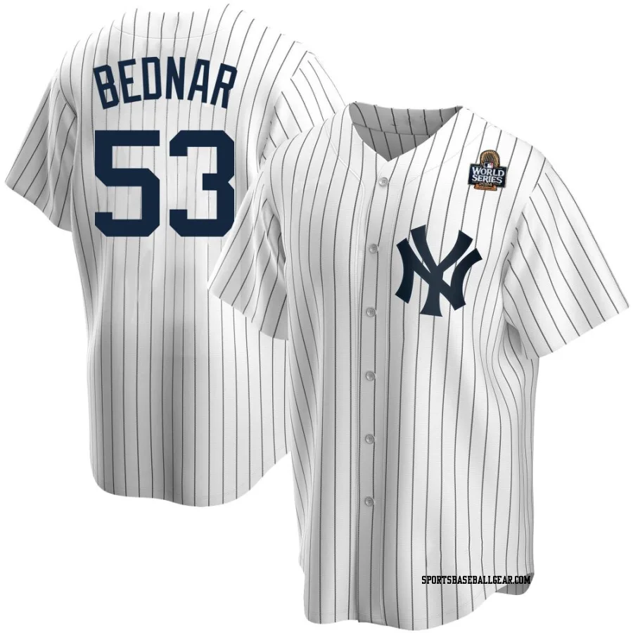 David Bednar Youth New York Yankees White Replica Home 2024 World Series Jersey