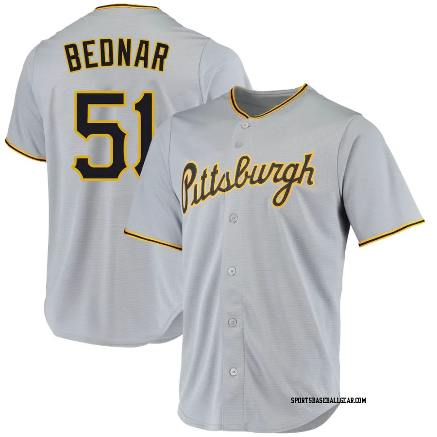 David Bednar Youth Pittsburgh Pirates Gray Replica Road Jersey