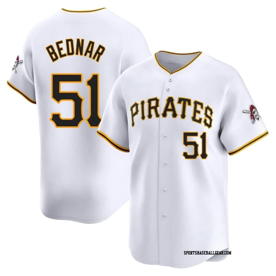 David Bednar Youth Pittsburgh Pirates White Limited Home Jersey