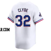 David Clyde Men's Texas Rangers Gold Limited White 2024 Collection Jersey
