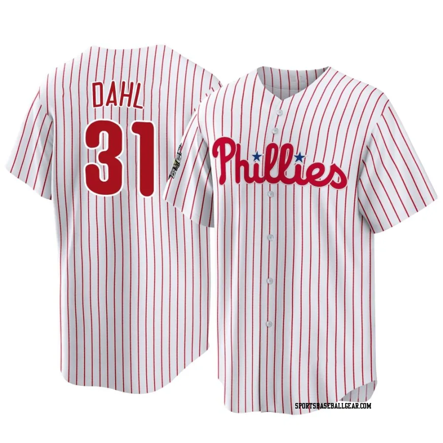 David Dahl Men's Philadelphia Phillies White Replica 2022 World Series Home Jersey