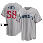 David Festa Men's Minnesota Twins Gray Replica Road Jersey
