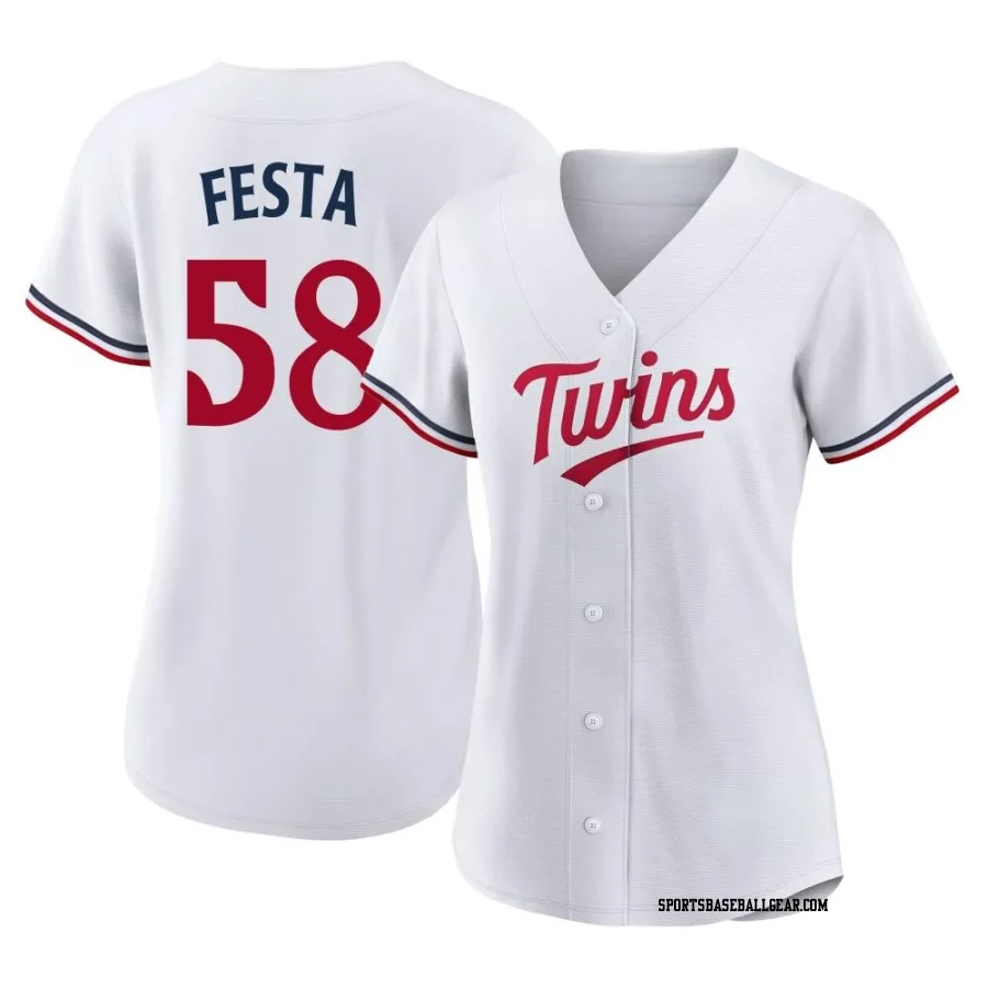 David Festa Women's Minnesota Twins White Authentic Home Jersey