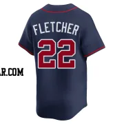 David Fletcher Youth Atlanta Braves Navy Limited Alternate Jersey