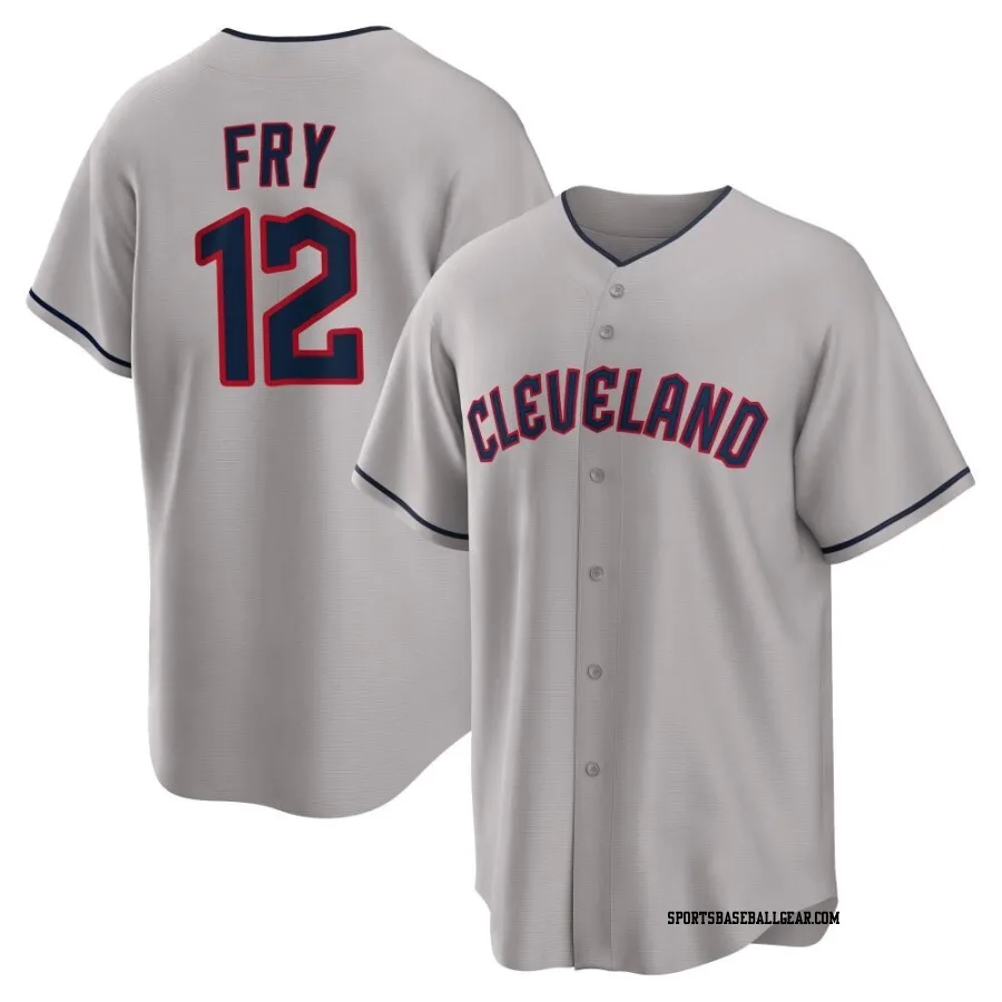 David Fry Men's Cleveland Guardians Gray Replica Road Jersey